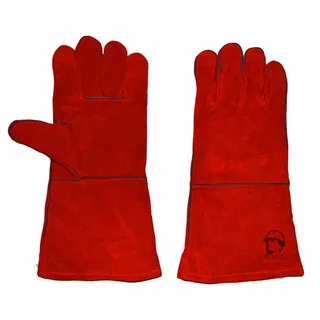 Краги спилк. пятипалые "Трек" , 35 см,  иск. мех (12/60пар/уп), пара							